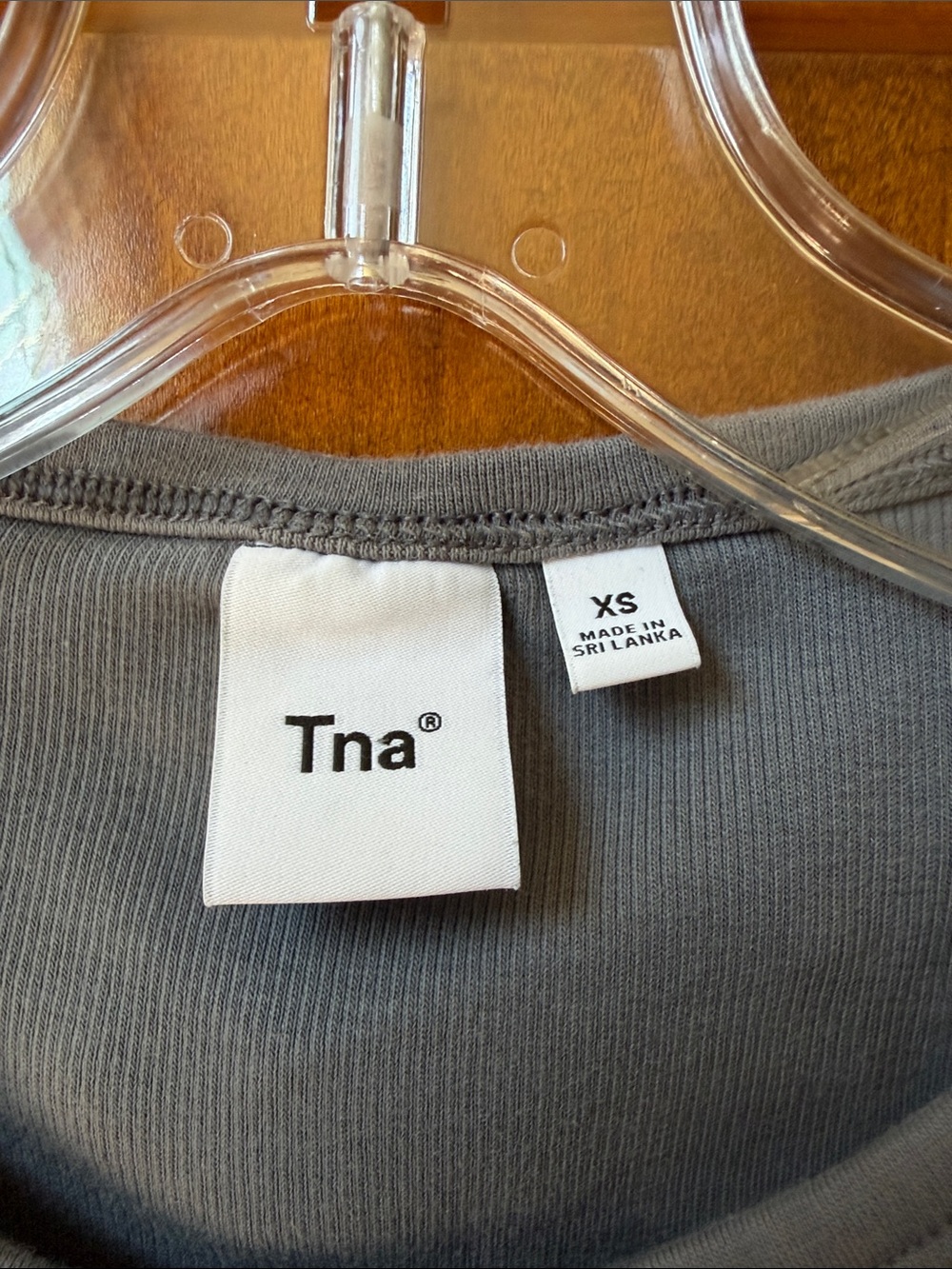 TNA Grey Ribbed Cropped Tank - Picture 2 of 6